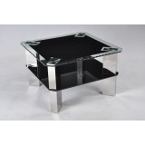 Modern Square Glass Coffee Side lamp Table 70x70cm 